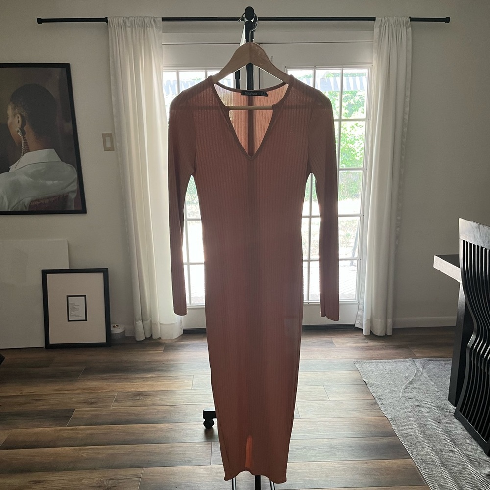 Boohoo Long Sleeve Bodycon Dress (Size: 6)